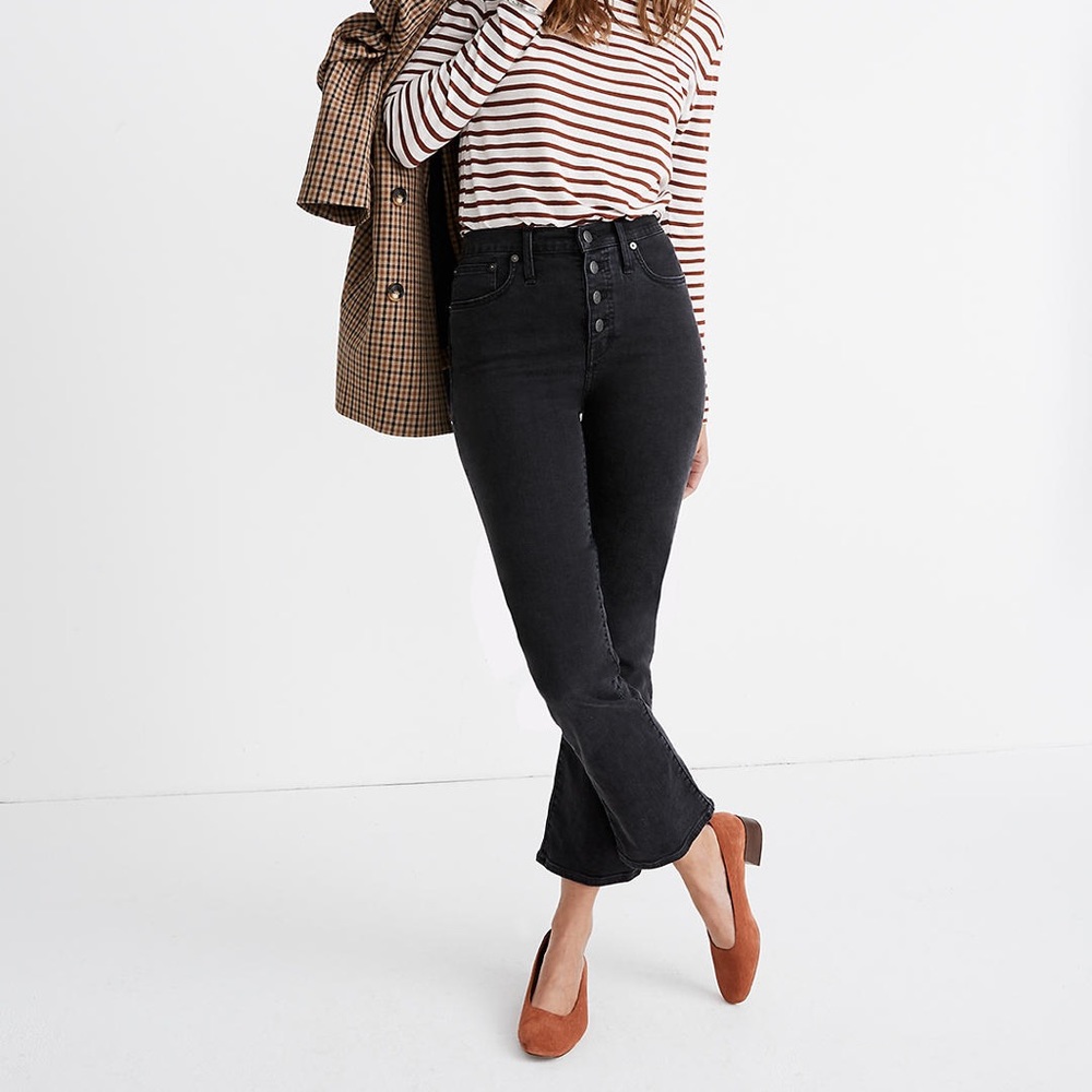 Madewell Cali Demi-Boot Jeans in Bellspring Wash: Button-Front Edition